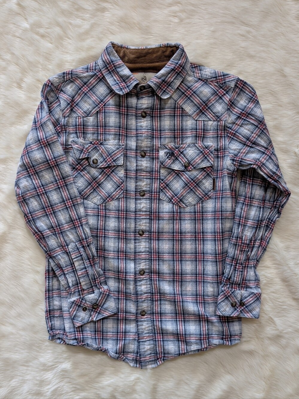 Legendary Whitetails Kids Plaid Button-Down Shirt - Blue, Red & White